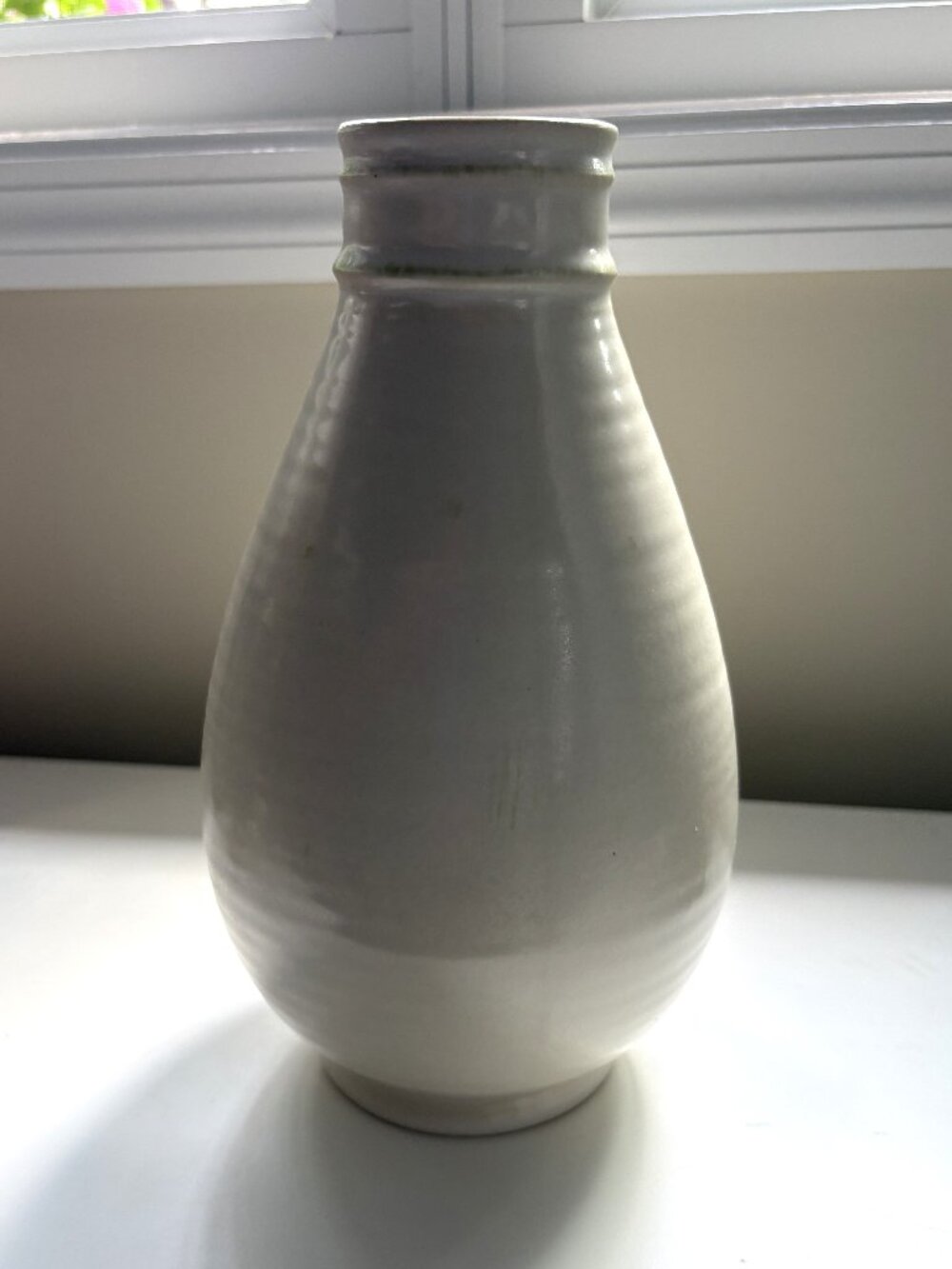 Pottery Barn Ceramic Vase Light and Dark Tan - Perfect Condition